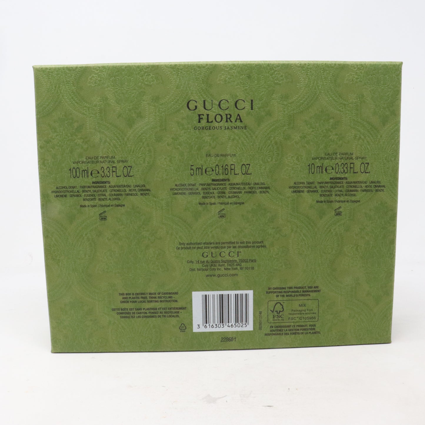 Gucci Flora Gorgeous Jasmine Eau De Parfum 3-Pcs Set  / New With Box