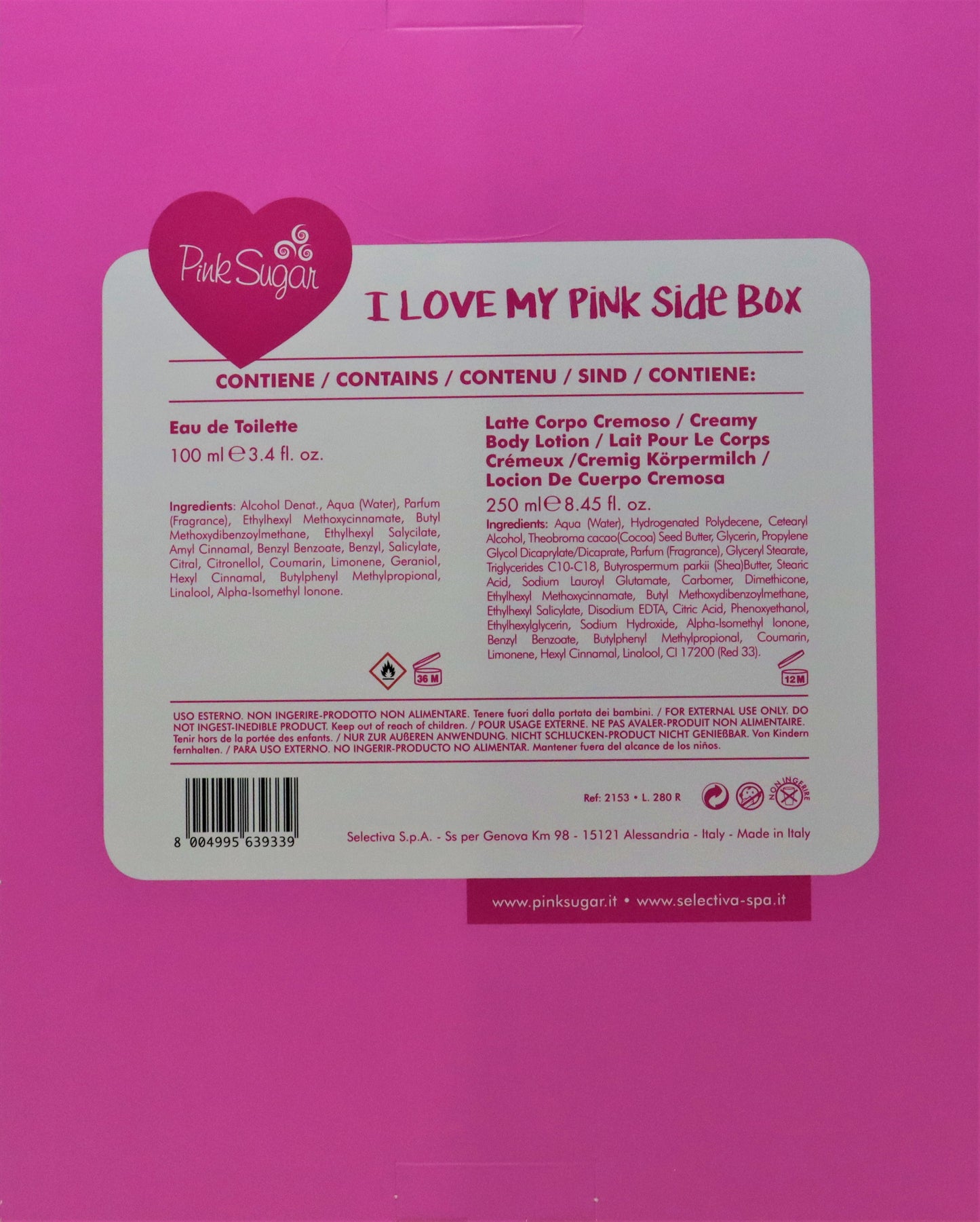 Pink Sugar I Love My Pink Side Eau De Toilette 2- Pcs Set  / New With Box