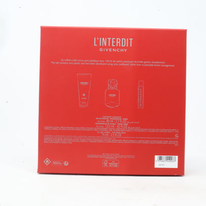 Givenchy L'interdit Eau De Parfum 3-Pcs Gift Set  / New With Box