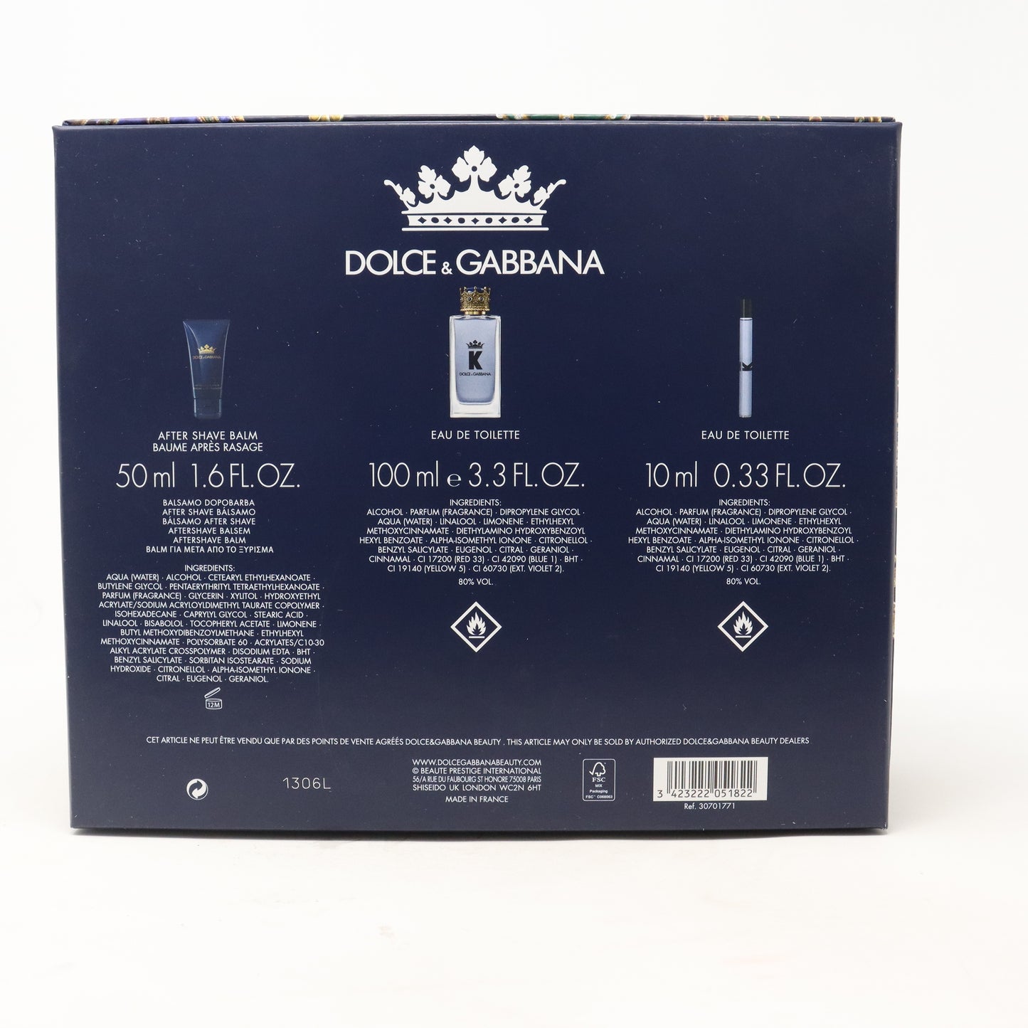 Dolce & Gabbana King Eau De Toilette 3-Pcs Set  / New With Box