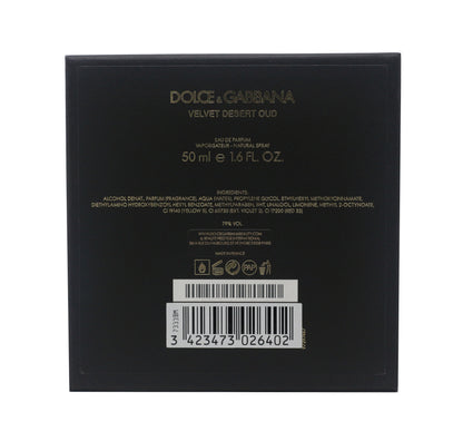 Velvet Desert Oud by Dolce & Gabbana Eau De Parfum 1.6oz/50ml Spray New In Box
