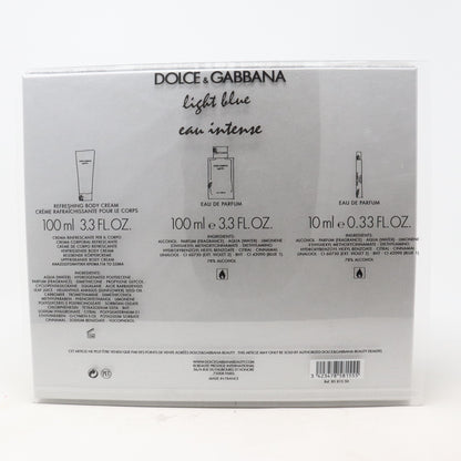 Dolce & Gabbana Light Blue Eau De Intense Eau De Parfum 3-Pcs Set   New With Box