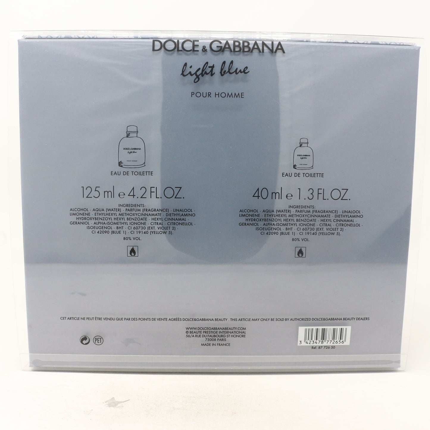 Dolce & Gabbana Light Blue Pour Homme Eau De Toilette 2 Pcs  Set