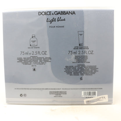 Dolce & Gabbana Light Blue Pour Homme Eau De Toilette 2-Pcs Gift Set  New