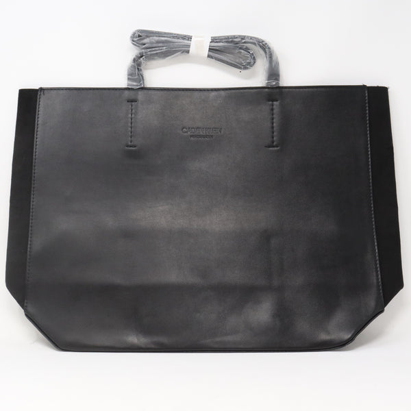 Black Leather And Suede Tote Bag