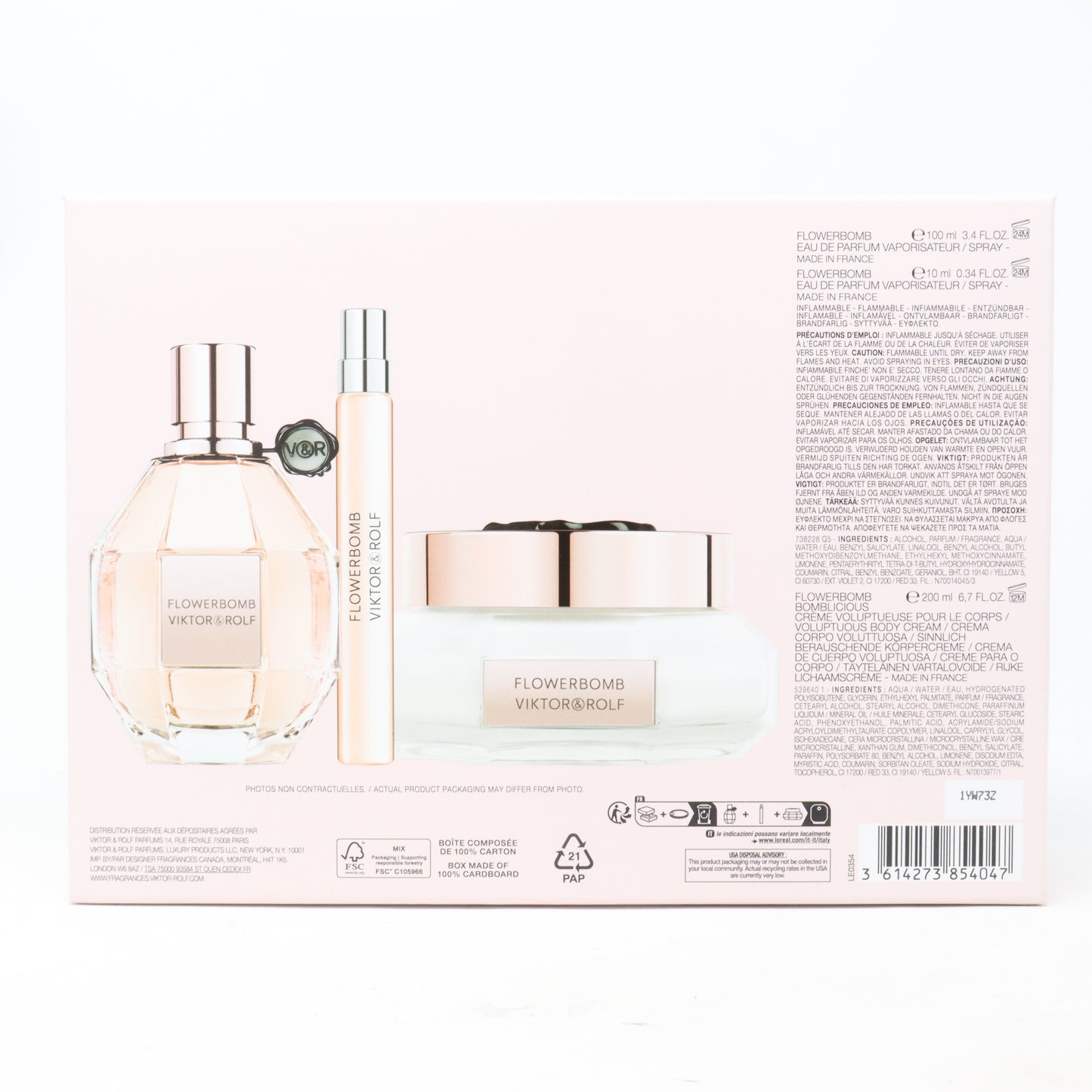 Viktor & Rolf Flowerbomb Eau De Parfum 3-Pcs Set  / New With Box