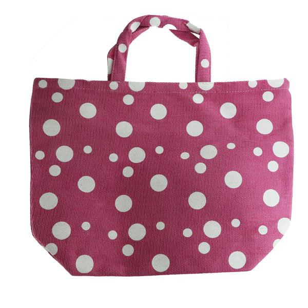 Women's Large Pink And White Polka Dot Tote Bag New Tote Bag