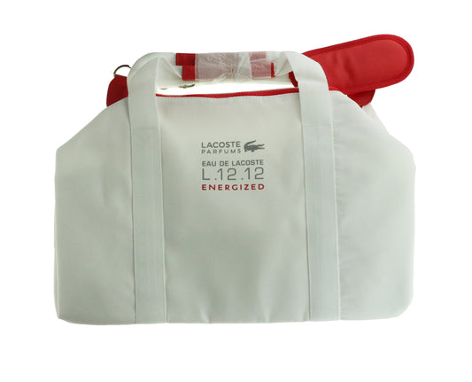 Lacoste 'Eau De Lacoste L.12.12 Energized' White And Red Sport Bag New Tote Bag