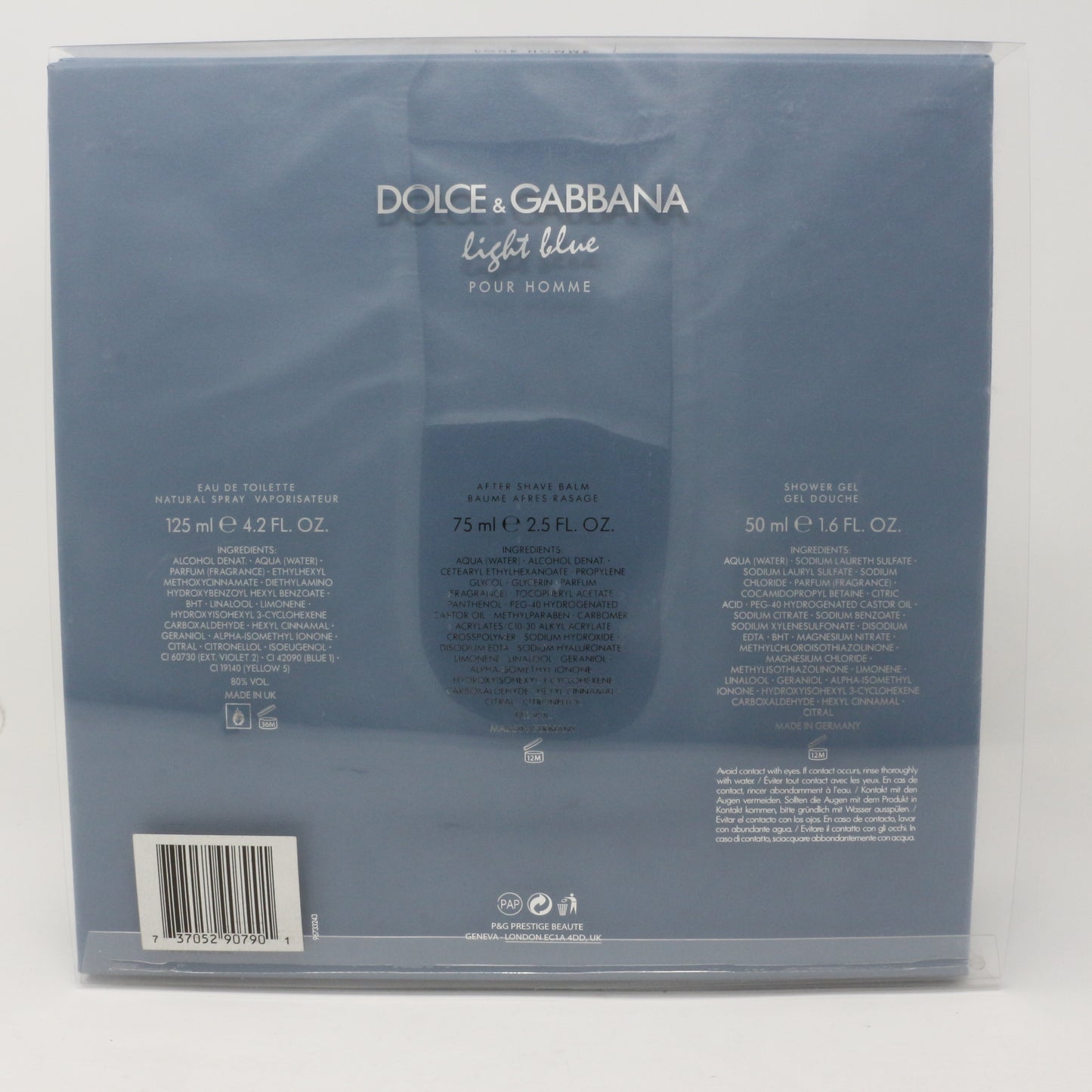 Dolce & Gabbana Light Blue Pour Homme 3 Pcs Gift Set  / New With Box