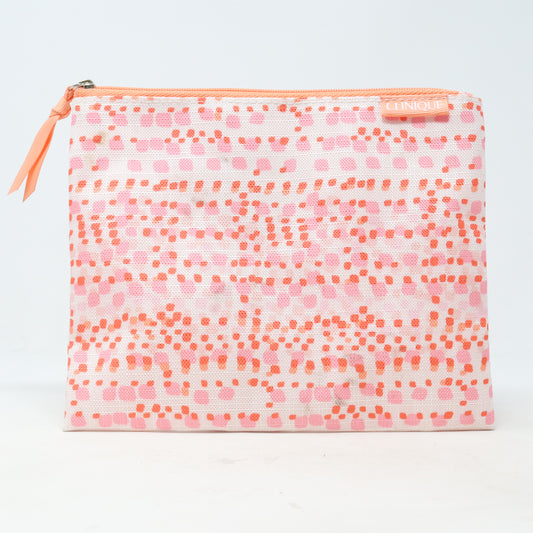 Pink/Orange Dots Print Cosmetic Bag