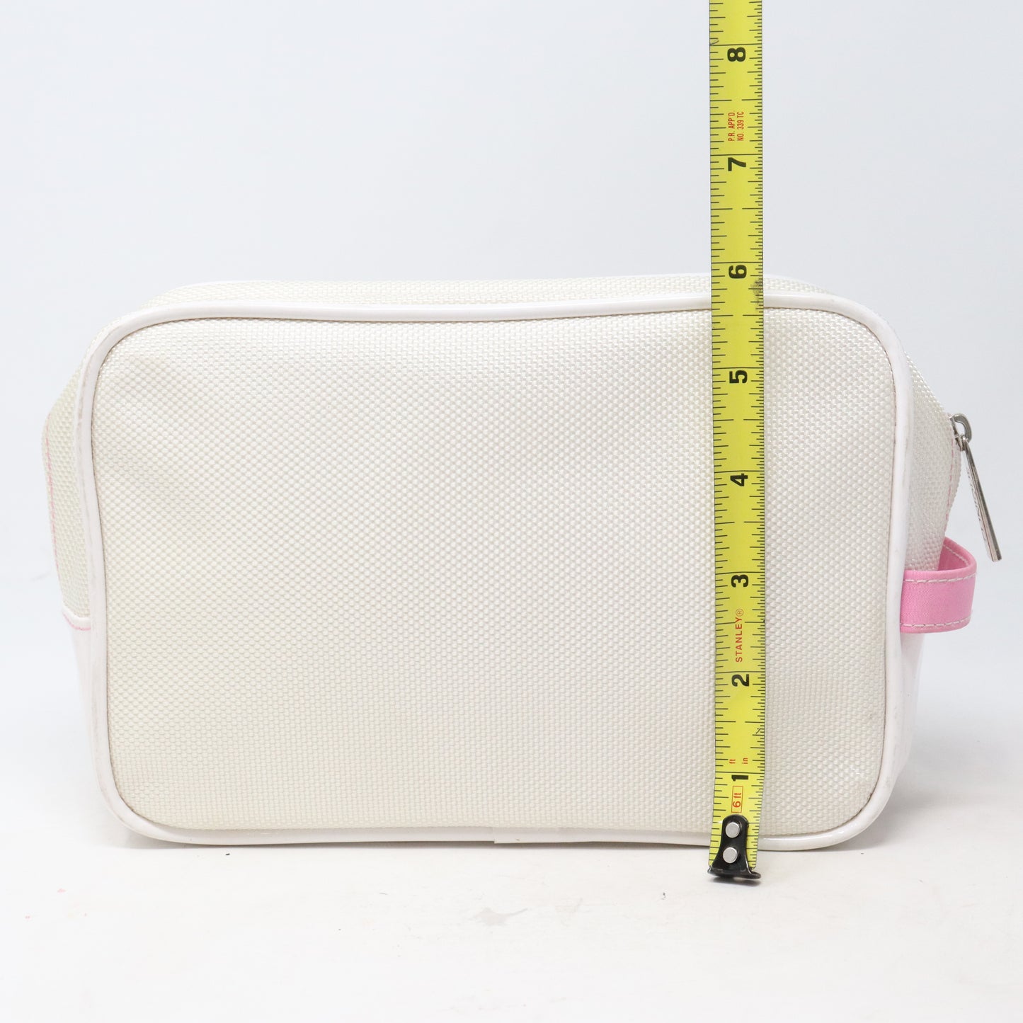 Clinique White And Pink Cosmetic Bag  / New