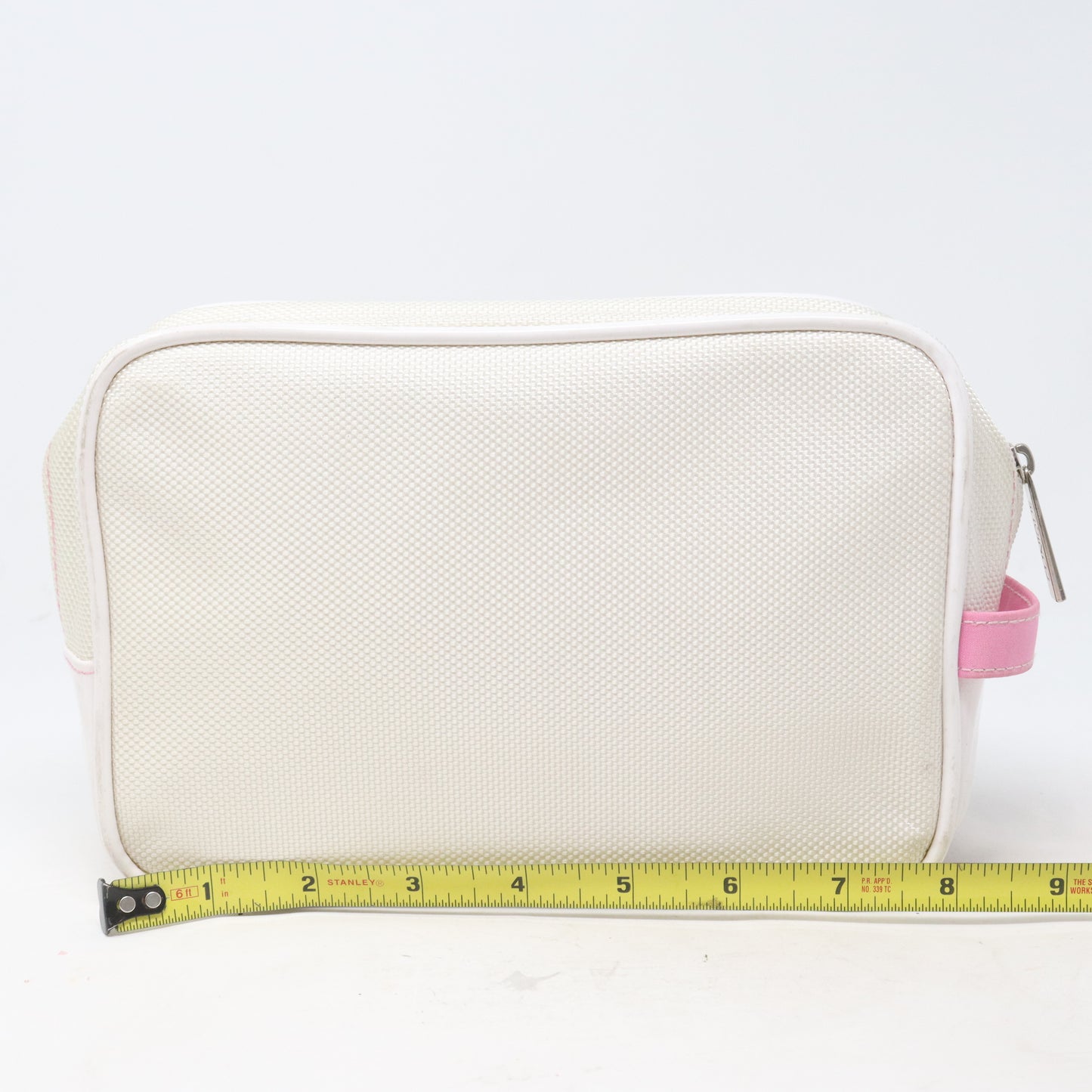 Clinique White And Pink Cosmetic Bag  / New
