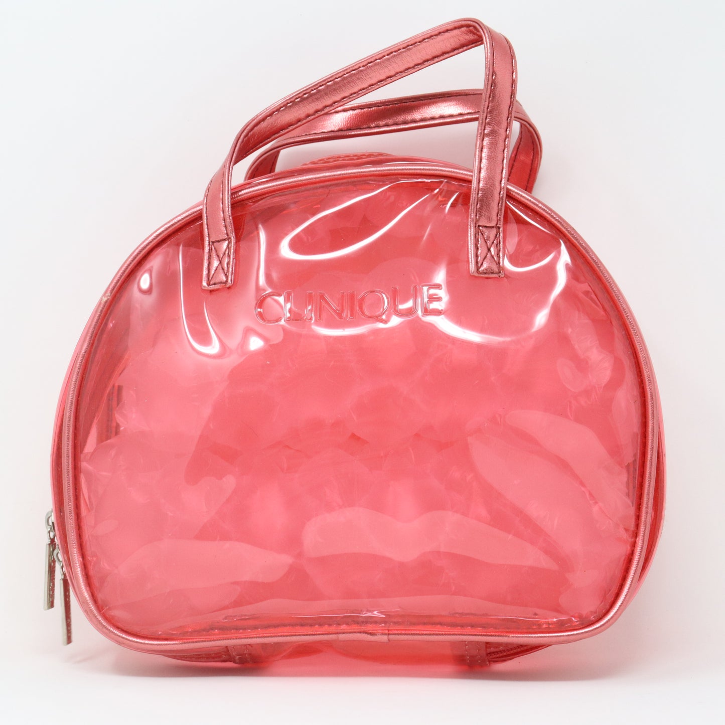 Transparent Red Cosmetic Bag