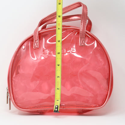 Clinique Transparent Red Cosmetic Bag  / New