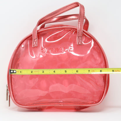 Clinique Transparent Red Cosmetic Bag  / New