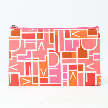 Pink Print Cosmetic Bag
