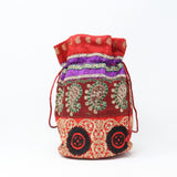 Embroidered Pouch (Multi Color Red Bottom)