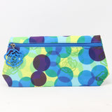Circle Blue / Green Print Cosmetic Bag