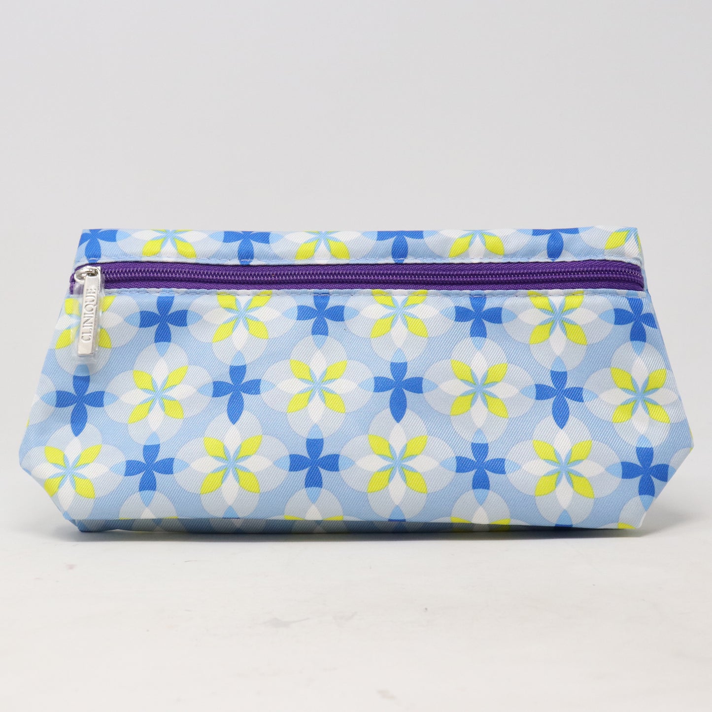 Blue Flower Print Cosmetic Bag