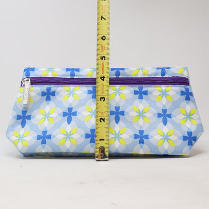 Clinique Blue Flower Print Cosmetic Bag  / New