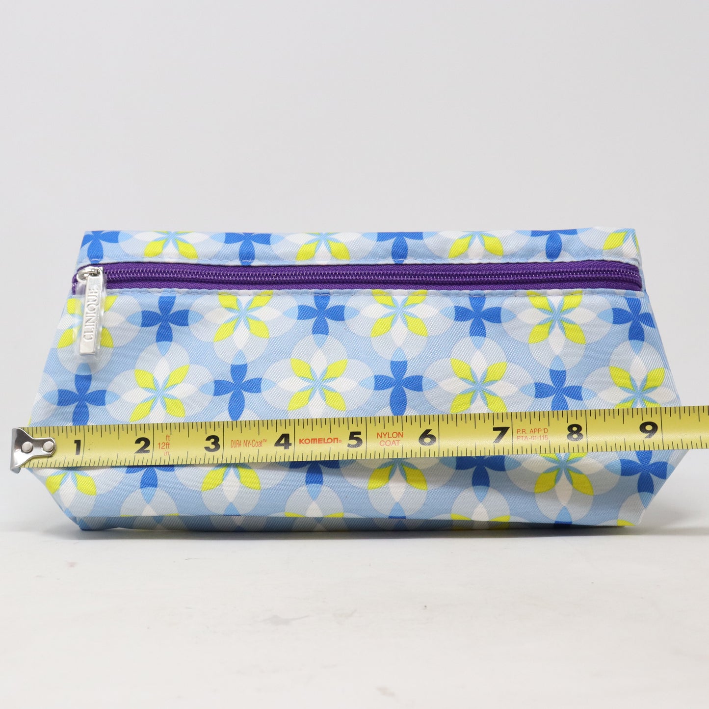 Clinique Blue Flower Print Cosmetic Bag  / New