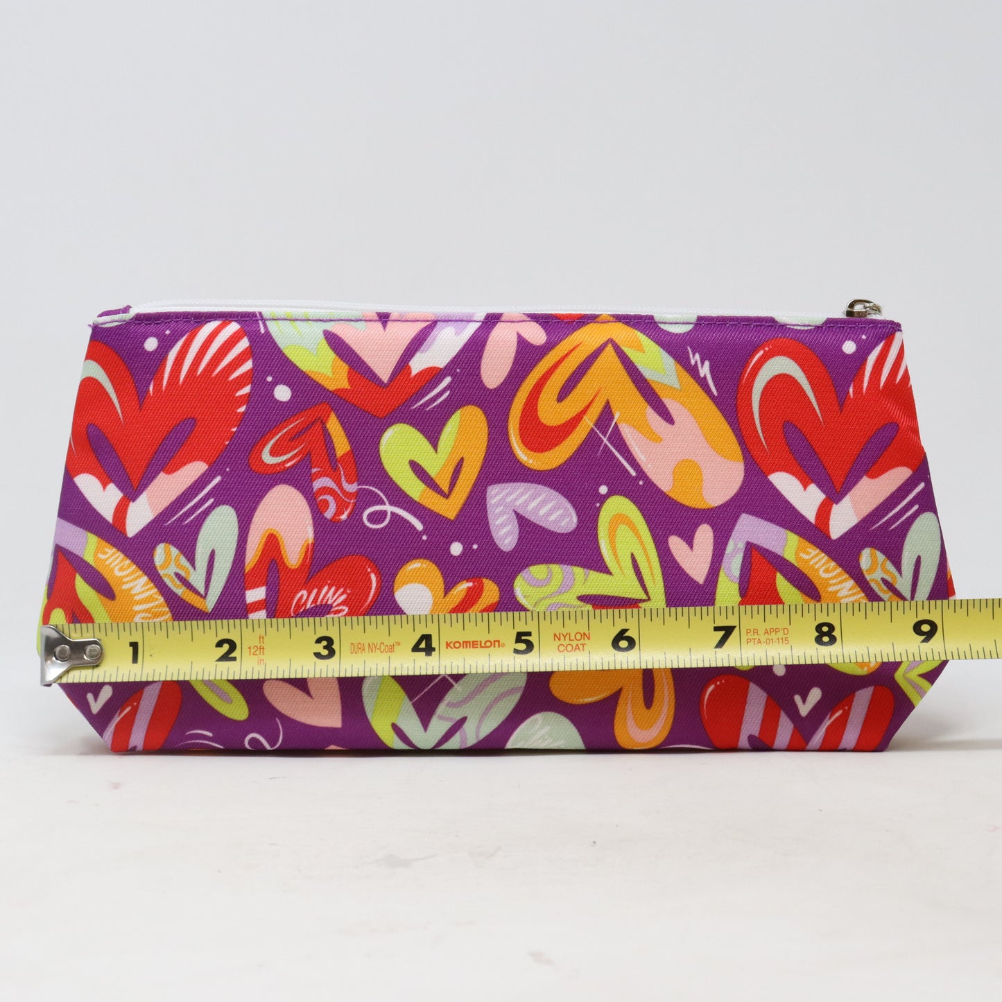 Clinique Purple/Colored Hearts Print Cosmetic Bag  / New