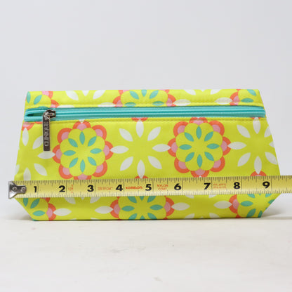Clinique Yellow Flower Print Cosmetic Bag  / New