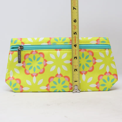 Clinique Yellow Flower Print Cosmetic Bag  / New