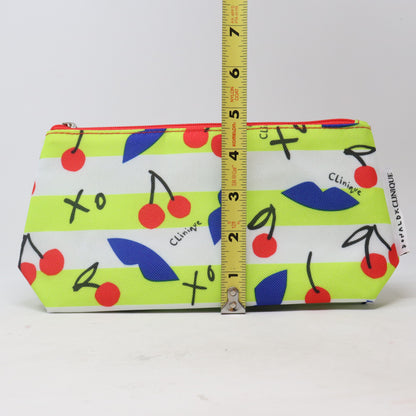 Clinique X Donald Neon Cherry Print Cosmetic Bag  / New