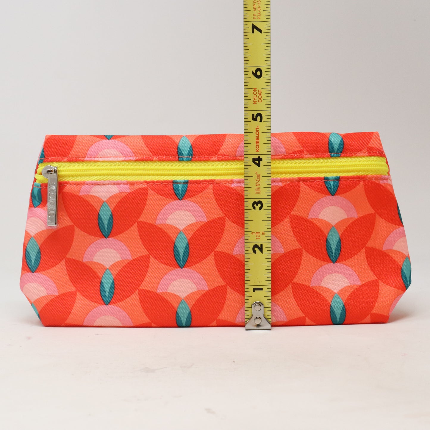 Clinique Orange/Pink Printed Cosmetic Bag  / New