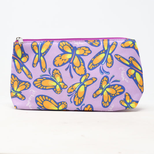 Purple Butterfly Print Cosmetic Bag