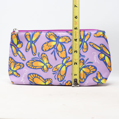 Clinique Purple Butterfly Print Cosmetic Bag  / New