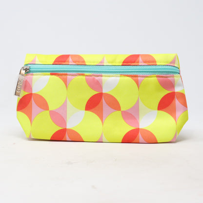 Yellow/Pink Patterned Cosmetic Bag