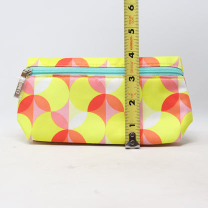 Clinique Yellow/Pink Patterned Cosmetic Bag  / New