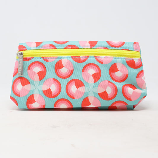 Pink/Blue Patterned Cosmetic Bag