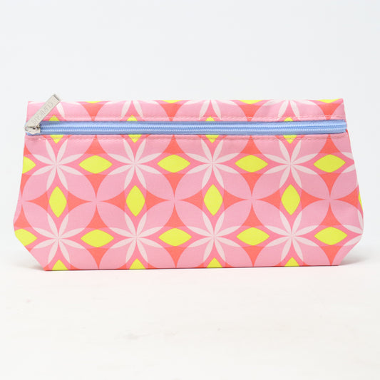 Pink Flower Patterned Cosmetic Bag