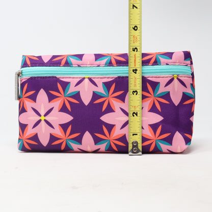 Clinique Purple Flower Print Cosmetic Bag  / New