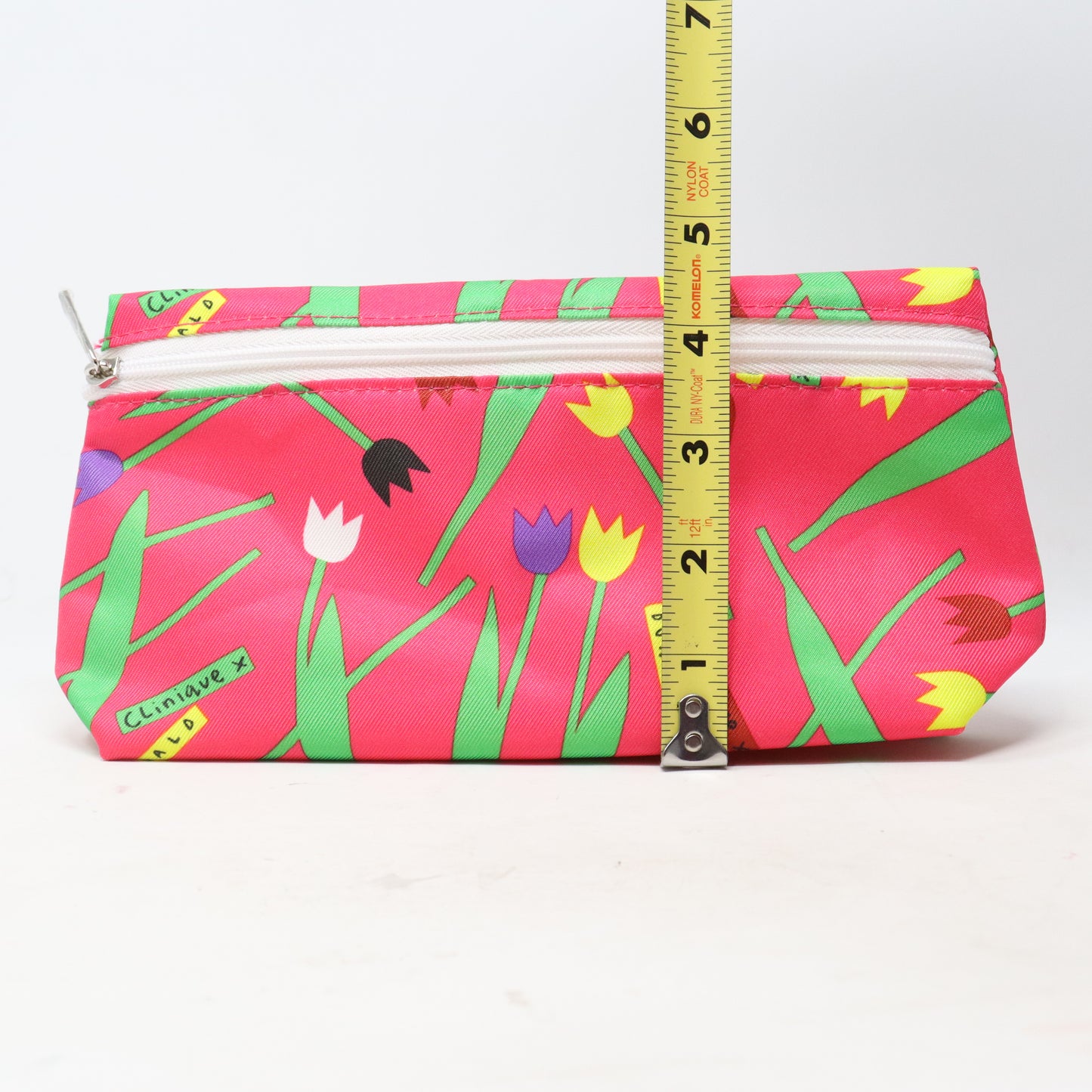 Clinique X Donald Pink Flower Print Cosmetic Bag  / New