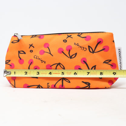 Clinique X Donald Cherry Print Cosmetic Bag  / New