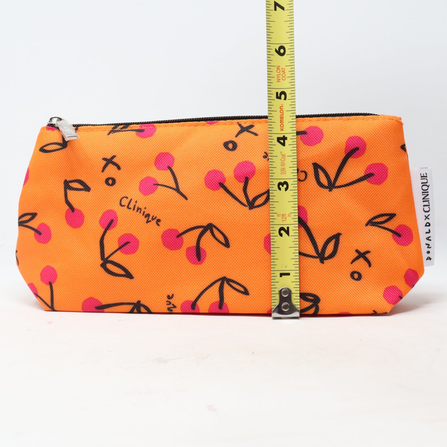 Clinique X Donald Cherry Print Cosmetic Bag  / New