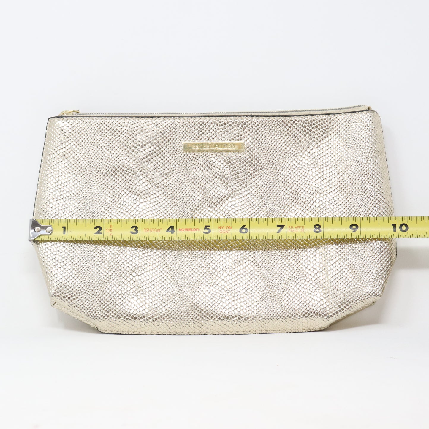 Estee Lauder Metallic Textured Snake Print Cosmetic Bag  / New