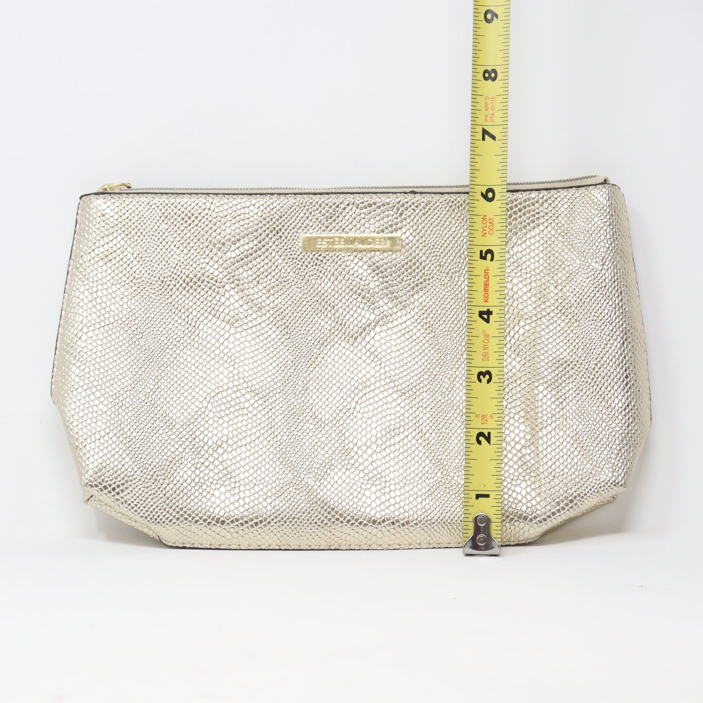 Estee Lauder Metallic Textured Snake Print Cosmetic Bag  / New