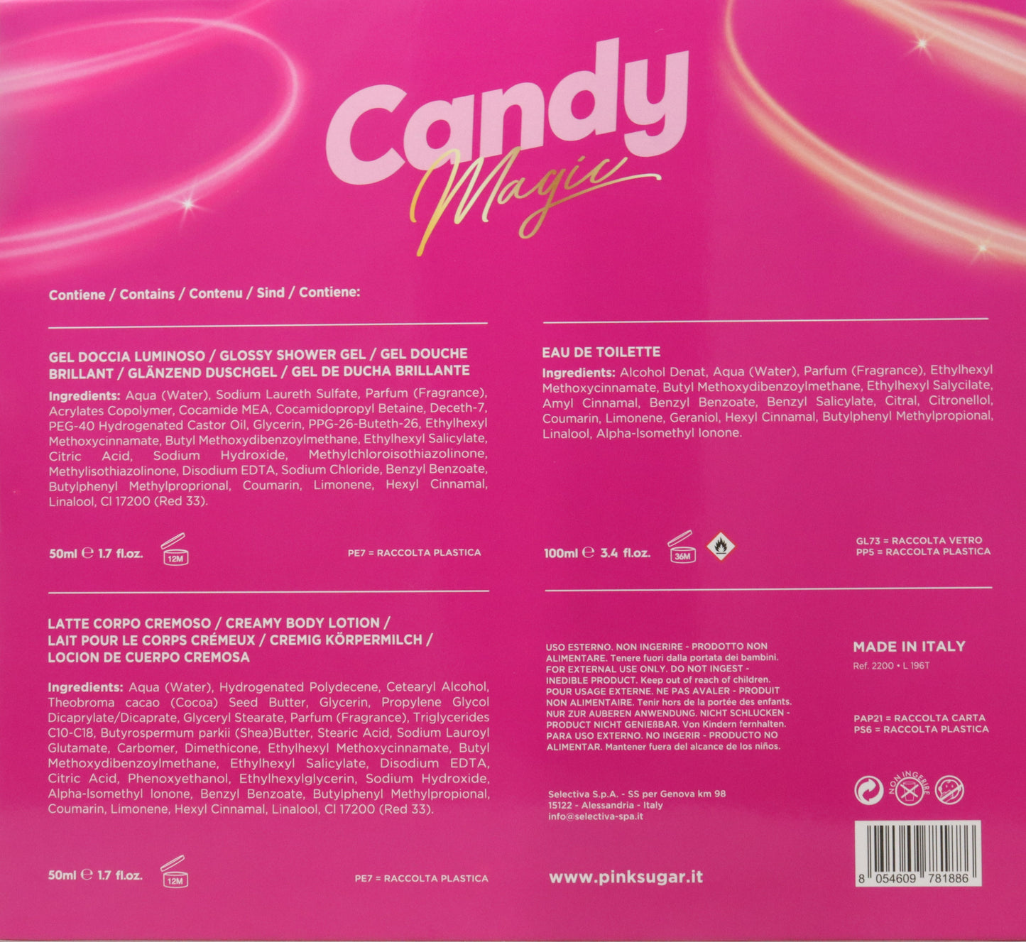Pink Sugar Candy Magic Eau De Toilette 3- Pcs Set  / New With Box