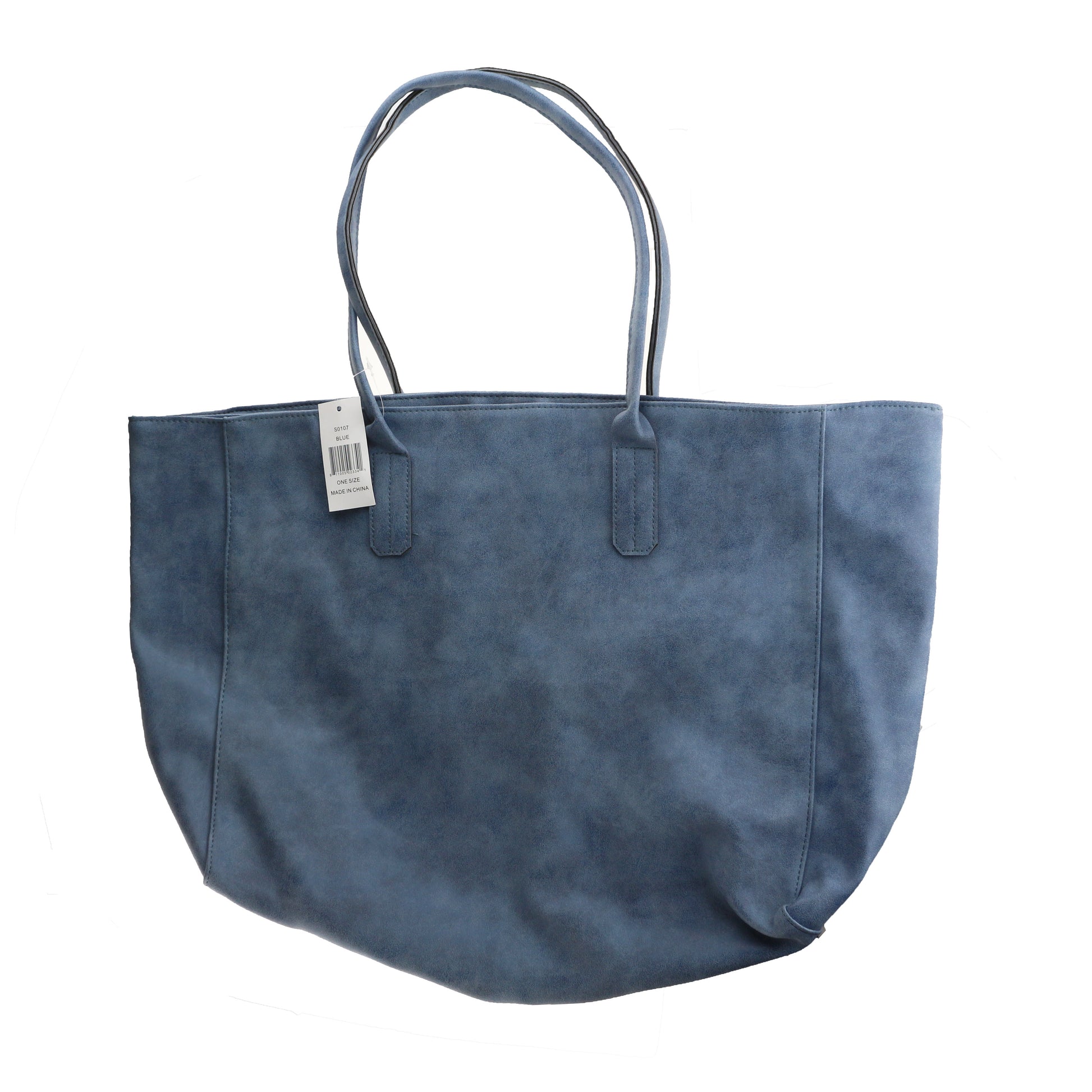 Saks Fifth Avenue 'Soft Blue Faux Leather Large' Tote Bag New Tote Bag