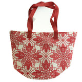 Women's Large White And Red Tote Bag New Tote Bag