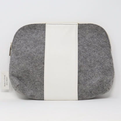 Grey And White Cosmetic / Toiletry Bag
