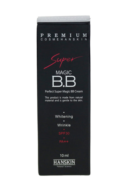 Hanskin Perfect Super Magic B.B Cream Whitening Wrinkle SPF30 0.33oz /10ml New