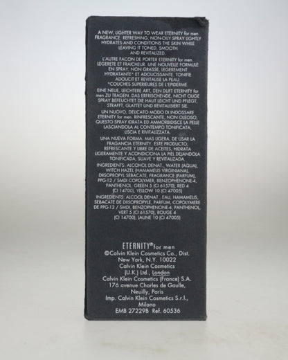 Calvin Klein Eternity Active Fragrance Spray 6oz/150ml 80% Low Fill Damaged Box